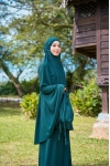 Telekung Lily Teal Green